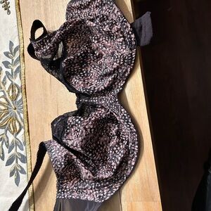 Elomi Women's Patterned Lace Bra - Black and Pink